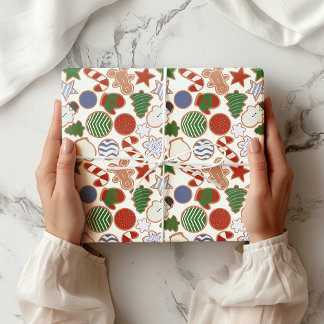 Cute Colorous Tecknad jul Socker Cookie Presentpapper