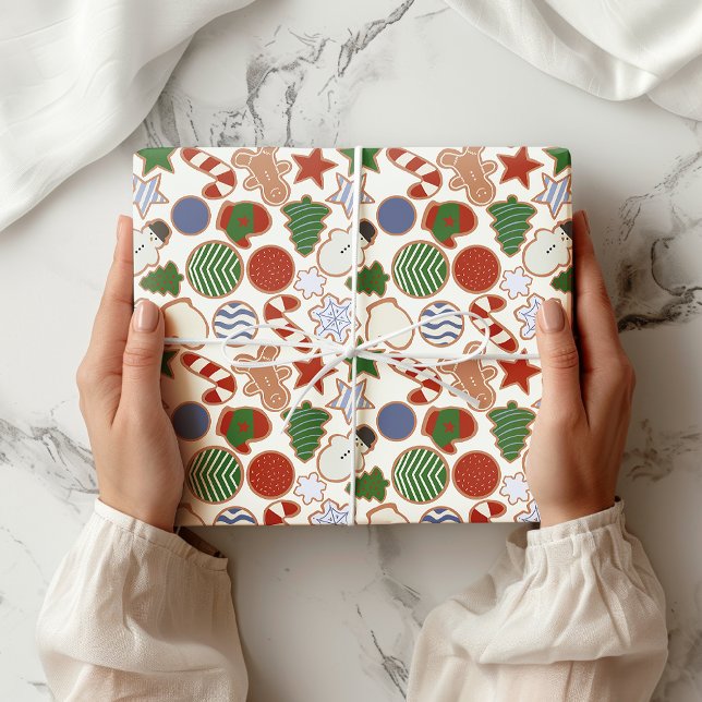 Cute Colorous Tecknad jul Socker Cookie Presentpapper (Skapare uppladdad)