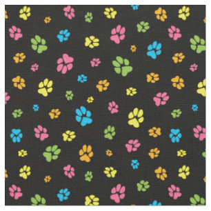 Cute Colorroful hund mönster på svart Tyg