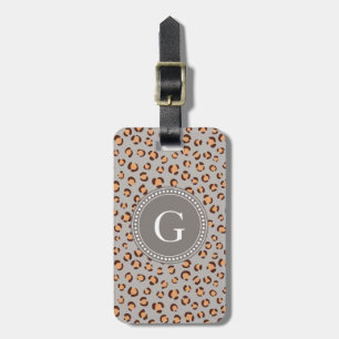 Cute Colorroful orange brun cheetah-tryckning i mo Bagagebricka