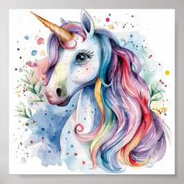 Cute Colorroful unicorn poster