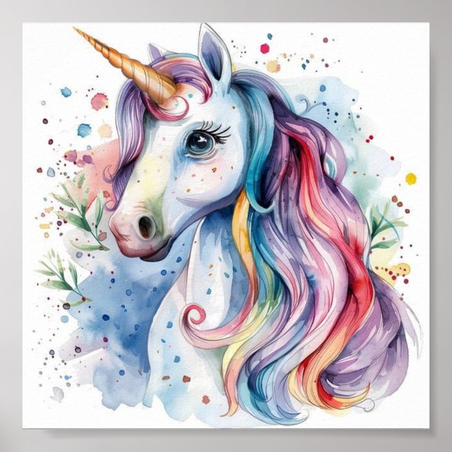 Cute Colorroful unicorn poster (Framsidan)