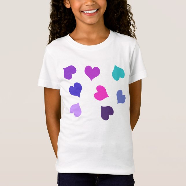 Cute colourful hearts t shirt (Framsida)