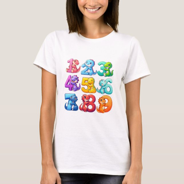 Cute Colourful Numbers Maths T Shirt for Kids (Framsida)