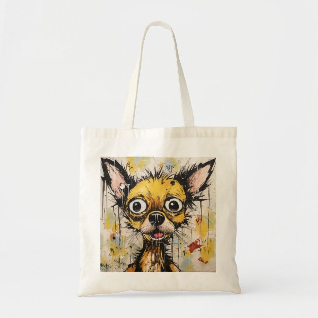 Cute Comical Abstrakt Chihuahua Hund Tygkasse (Framsidan)