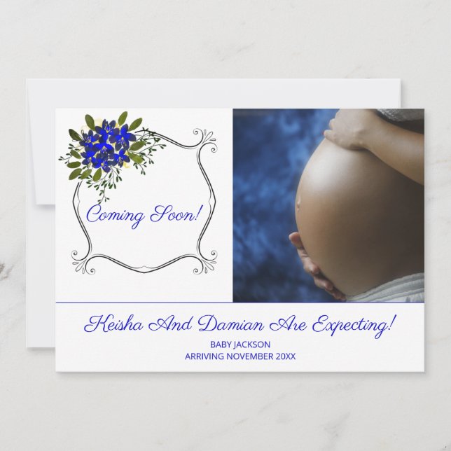 Cute Coming Snart kommer Graviden Baby-buffring Meddelande (Framsida)