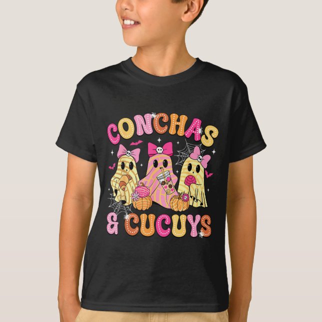 Cute Conchas And Cucuys Ghost Funny Mexican Hallow T Shirt (Framsida)