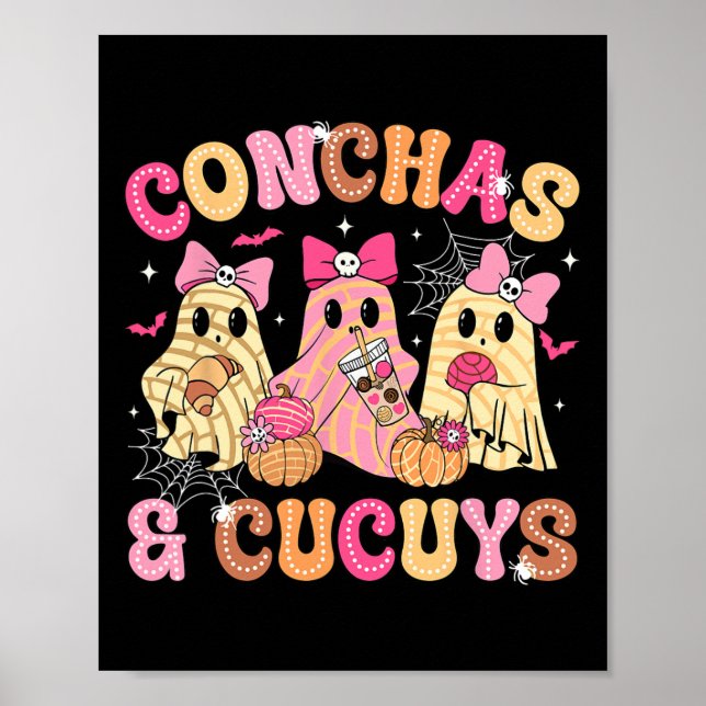 Cute Conchas och Cucuys Ghost funny mexikan Hallow Poster (Framsidan)