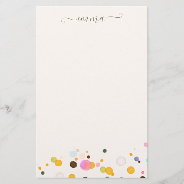 Cute Confetti Namnteckning PostIT-skript Brevpapper (Framsida)