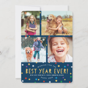 Cute Confetti nya års Helgdag Fotokort Julkort