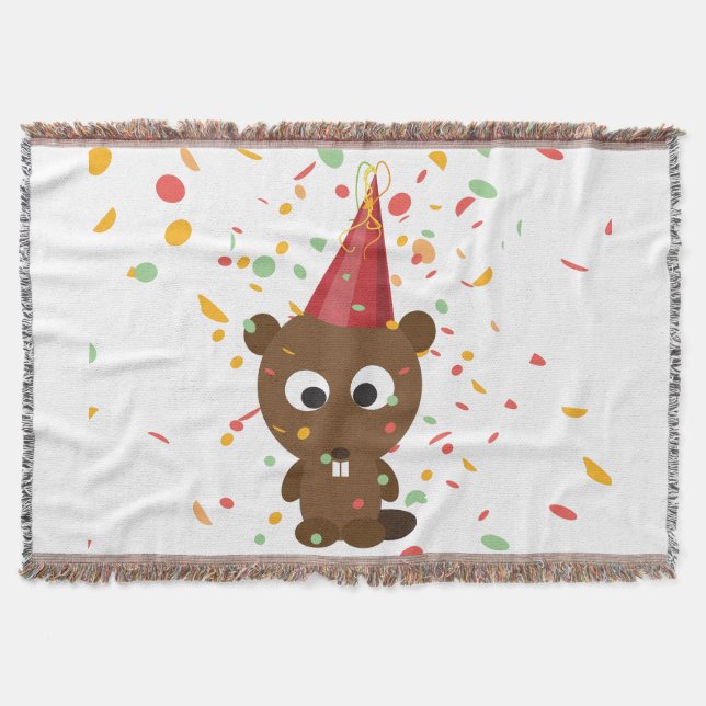 Cute Confetti Party Beaver Mysfilt (Framsidan)