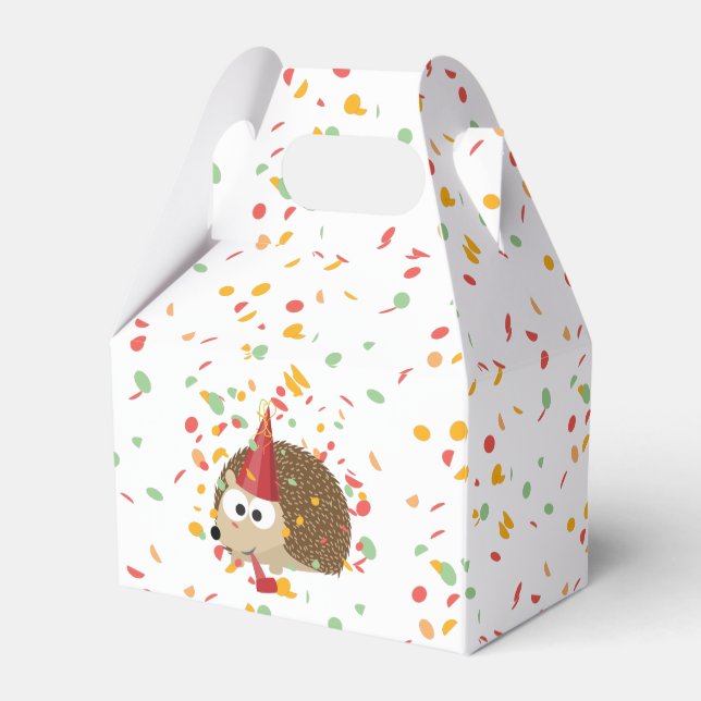 Cute Confetti Party Hedgehog Presentaskar (Baksidan Sidan)