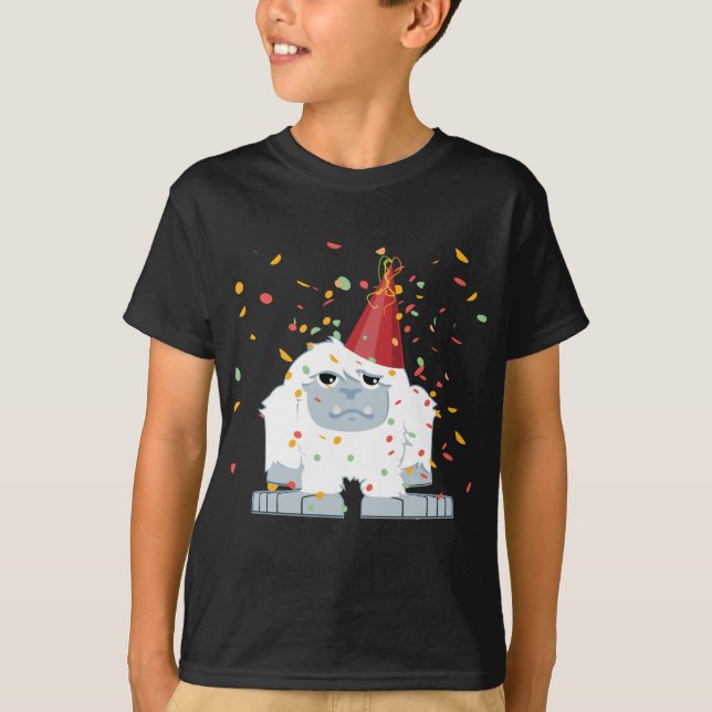 Cute Confetti Party Yeti Tee Shirt (Framsida)
