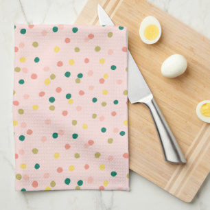 Cute Confetti Polka dots Mönster Grönt Kökshandduk