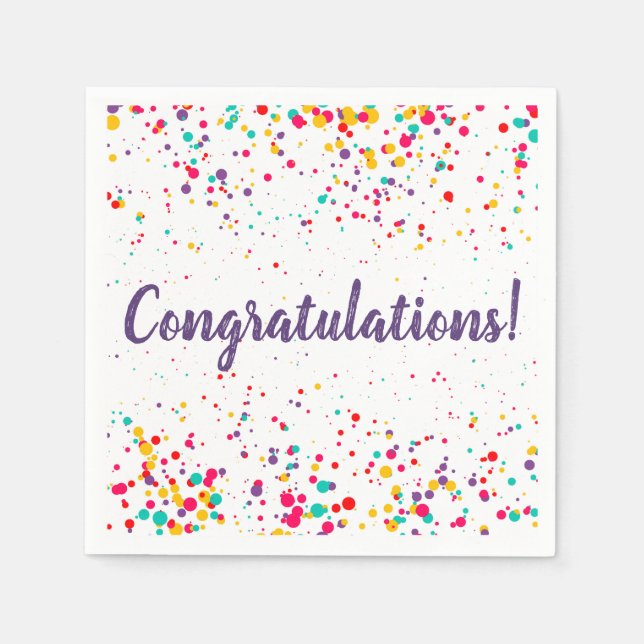 Cute Confetti Studenten Napkin Pappersservett (Framsidan)