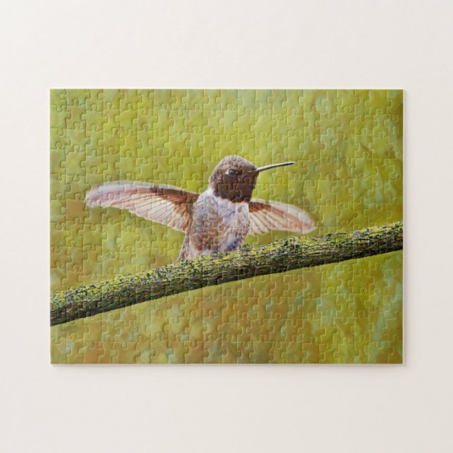 Cute Confident Hummingbird Art Puzzle Pussel (Horisontell)