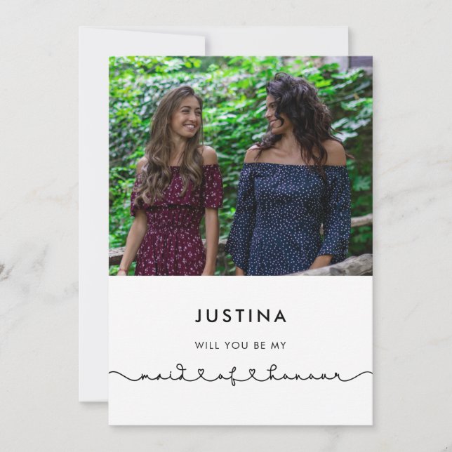 Cute connect eart Maid of honor UK frieri Inbjudningar (Framsida)