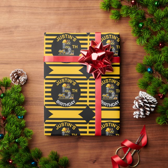 Cute Construction 5:e födelsedagen Presentpapper (Julgåva)