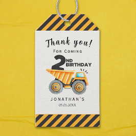 Cute Construction Birthday Boy Party 2nd Birthday Presentetikett