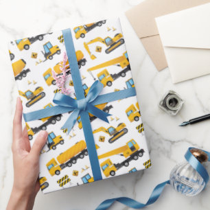 Cute Construction Birthday Boys Kids Party-gåvor Presentpapper