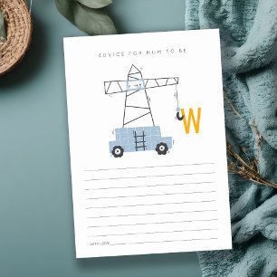 Cute Construction Crane Adress for Morsa Baby Show Tilläggskort