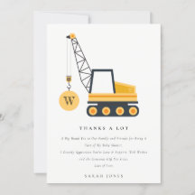 Cute Construction Crane Fordon Baby Shower