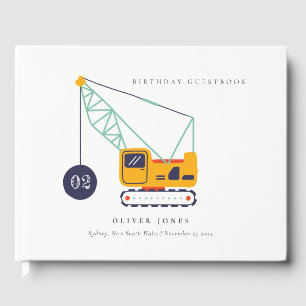 Cute Construction Crane Fordon, oavsett ålder Gästböcker