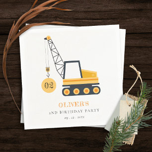 Cute Construction Crane Fordon, oavsett ålder Pappersservett