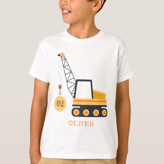 Cute Construction Crane Fordon, oavsett ålder T Shirt (Framsida)