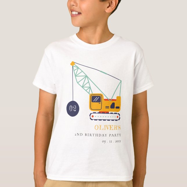 Cute Construction Crane Fordon, oavsett ålder T Shirt (Framsida)