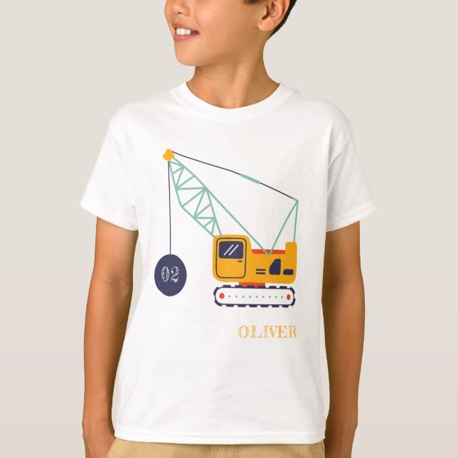 Cute Construction Crane Fordon, oavsett ålder T Shirt (Framsida)