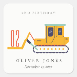 Cute Construction Fork Hiss, oavsett ålder Fyrkantigt Klistermärke
