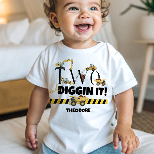 Cute Construction Lastbil 2:a födelsedagen Småbarn T Shirt