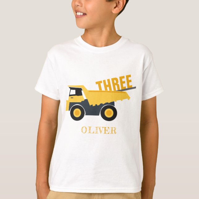 Cute Construction Lastbil, alla åldrar Födelsedag T Shirt (Framsida)