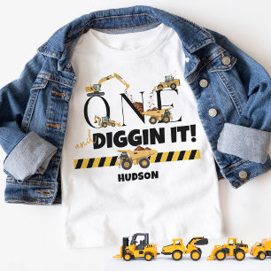 Cute Construction Lastbil Boy 1:a födelsedag T Shirt