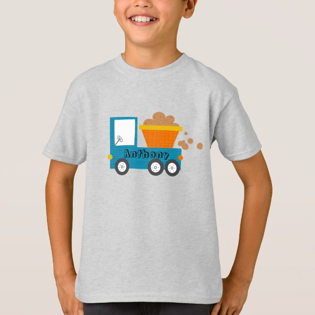 Cute Construction Lastbil Namn T Shirt (Framsida)