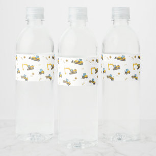 Cute Construction Lastbil Party favors Vattenflaska Etikett
