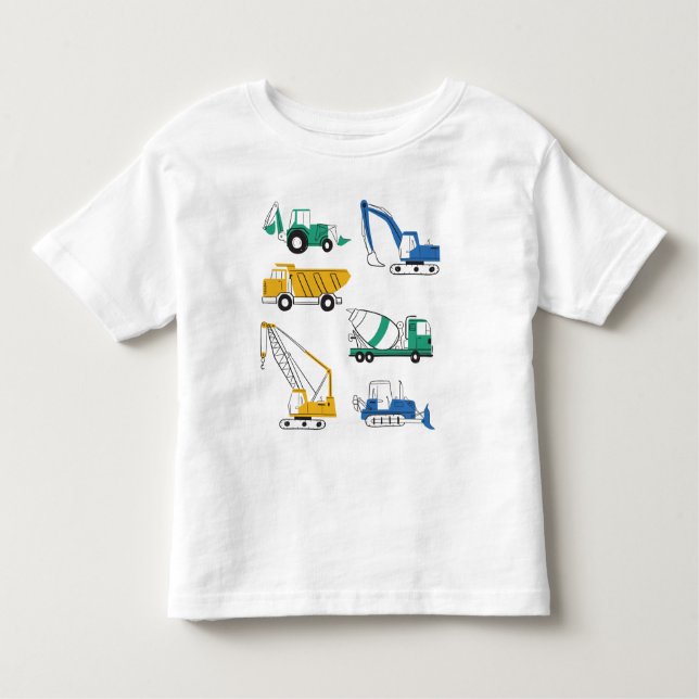 Cute Construction Lastbilar Shirt T (Framsida)