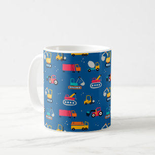 Cute Construction Movers Mönster Kaffemugg