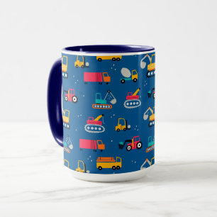 Cute Construction Movers Mönster Mugg