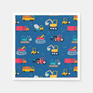 Cute Construction Movers Mönster Pappersservett