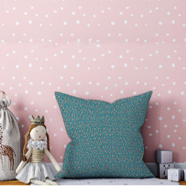 Cute contemporary Vibrant butterfly mönster teal Kudde