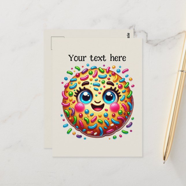 Cute cookie älskare anpassar vykort (Fram/Back In Situ)