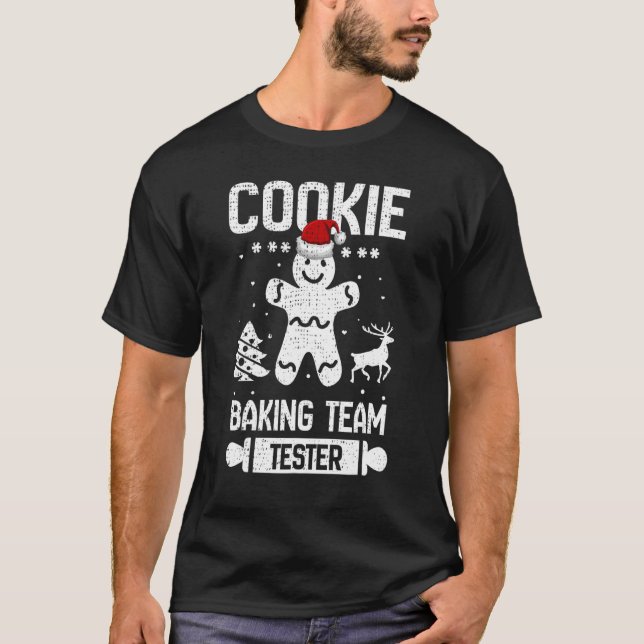 Cute Cookie Baking Team Tester Gingertea Christm T Shirt (Framsida)
