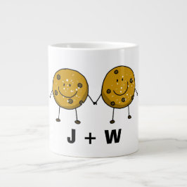 Cute Cookie-par för eget namn Jumbo Mugg