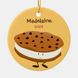 Cute Cookie Sandwich med namn och år  Ornament