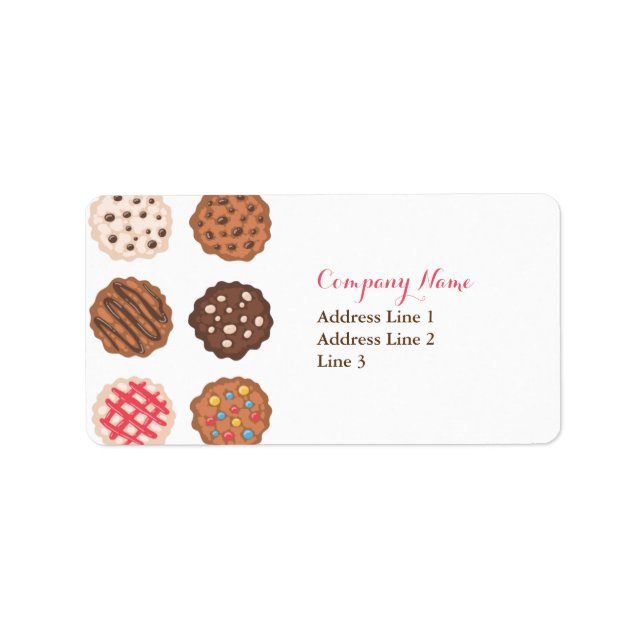 Cute Cookies Business Address Label Adressetikett (Framsidan)