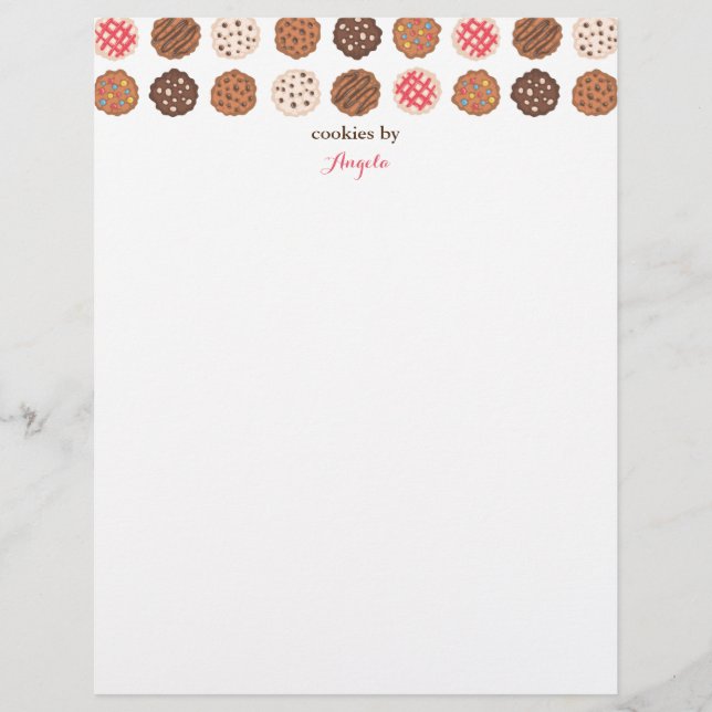 Cute Cookies Cookie Business Bakery Letterhead Brevhuvud (Framsida)