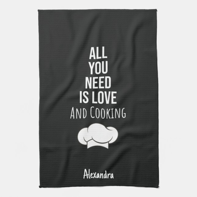 Cute Cooking Gifts Chefs Cooks Personalized Custom Kökshandduk (Vertikal)