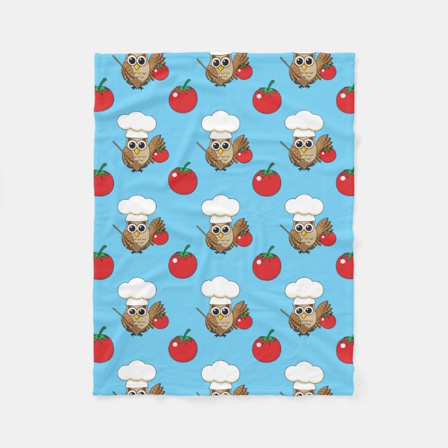 Cute Cooking Uggla Tecknad Fleecefilt (Framsidan)